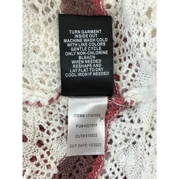 Torrid Open Stitch Pullover V Neck Cinched Front Sweater Pink Stripe 4X - Picture 8 of 10